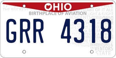 OH license plate GRR4318
