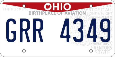 OH license plate GRR4349