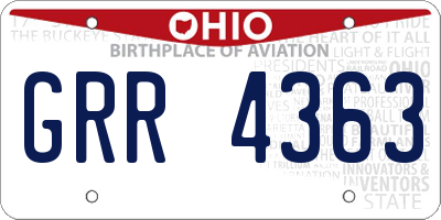 OH license plate GRR4363