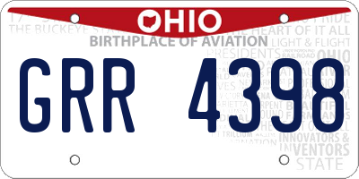 OH license plate GRR4398