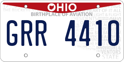 OH license plate GRR4410