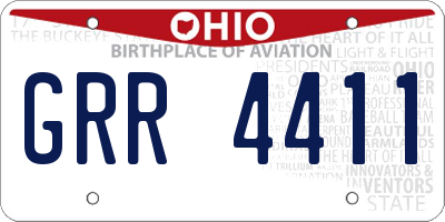 OH license plate GRR4411