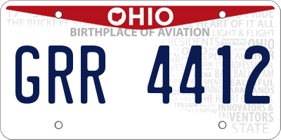 OH license plate GRR4412