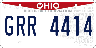 OH license plate GRR4414