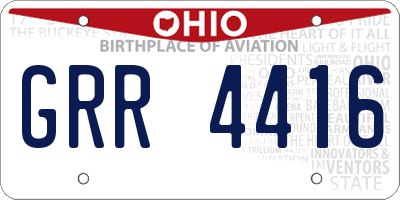 OH license plate GRR4416