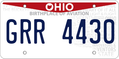 OH license plate GRR4430