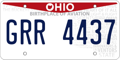 OH license plate GRR4437