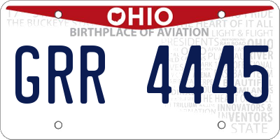 OH license plate GRR4445