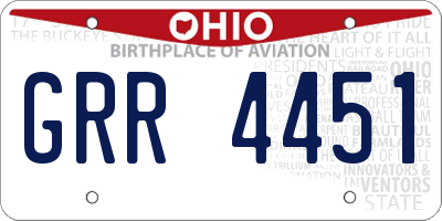 OH license plate GRR4451