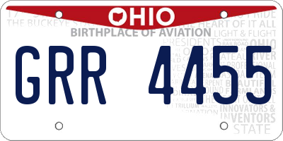 OH license plate GRR4455