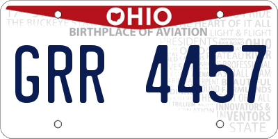 OH license plate GRR4457