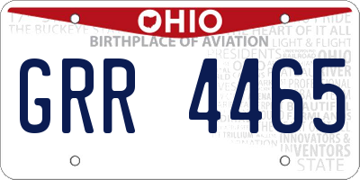 OH license plate GRR4465