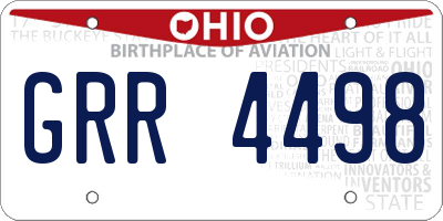 OH license plate GRR4498