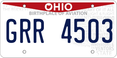 OH license plate GRR4503