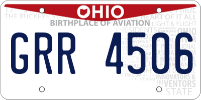 OH license plate GRR4506