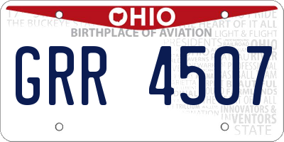 OH license plate GRR4507
