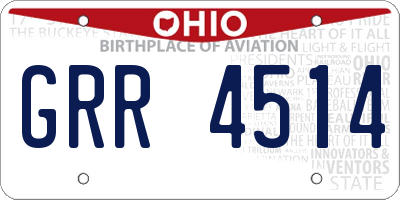 OH license plate GRR4514