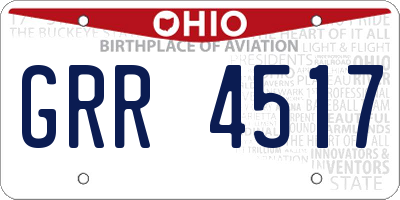 OH license plate GRR4517