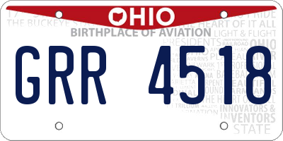 OH license plate GRR4518