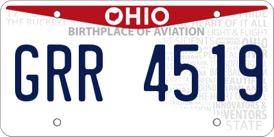 OH license plate GRR4519