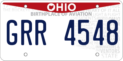 OH license plate GRR4548