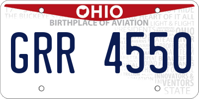 OH license plate GRR4550