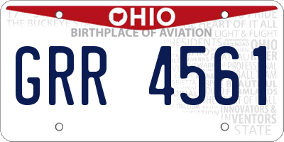 OH license plate GRR4561