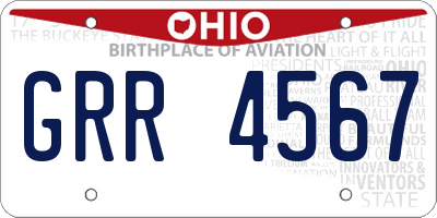 OH license plate GRR4567