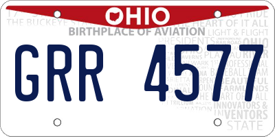 OH license plate GRR4577