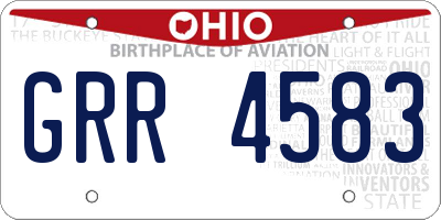 OH license plate GRR4583
