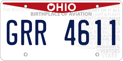 OH license plate GRR4611