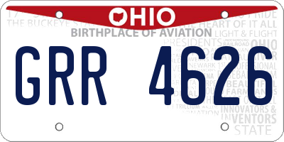 OH license plate GRR4626