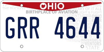 OH license plate GRR4644