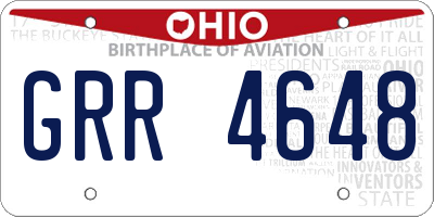 OH license plate GRR4648