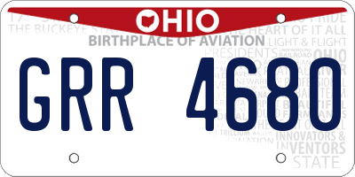 OH license plate GRR4680