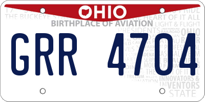 OH license plate GRR4704