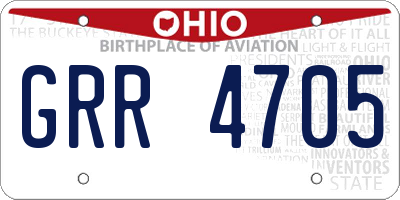 OH license plate GRR4705