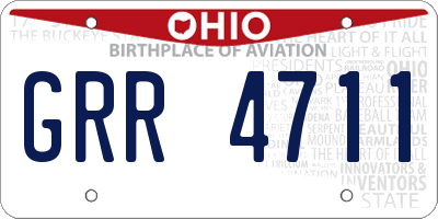 OH license plate GRR4711