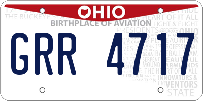 OH license plate GRR4717