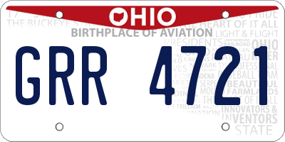 OH license plate GRR4721