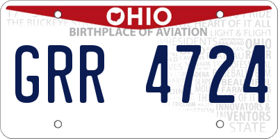 OH license plate GRR4724