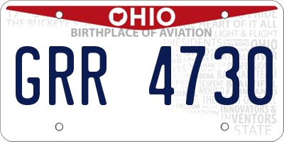 OH license plate GRR4730