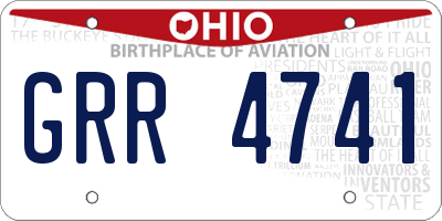 OH license plate GRR4741