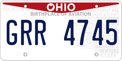 OH license plate GRR4745
