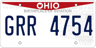 OH license plate GRR4754