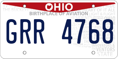 OH license plate GRR4768
