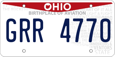 OH license plate GRR4770