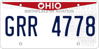 OH license plate GRR4778