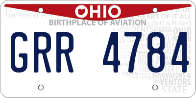 OH license plate GRR4784