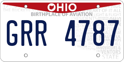 OH license plate GRR4787